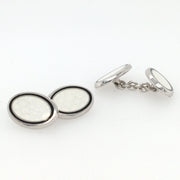 White and Black Enamel Cufflinks